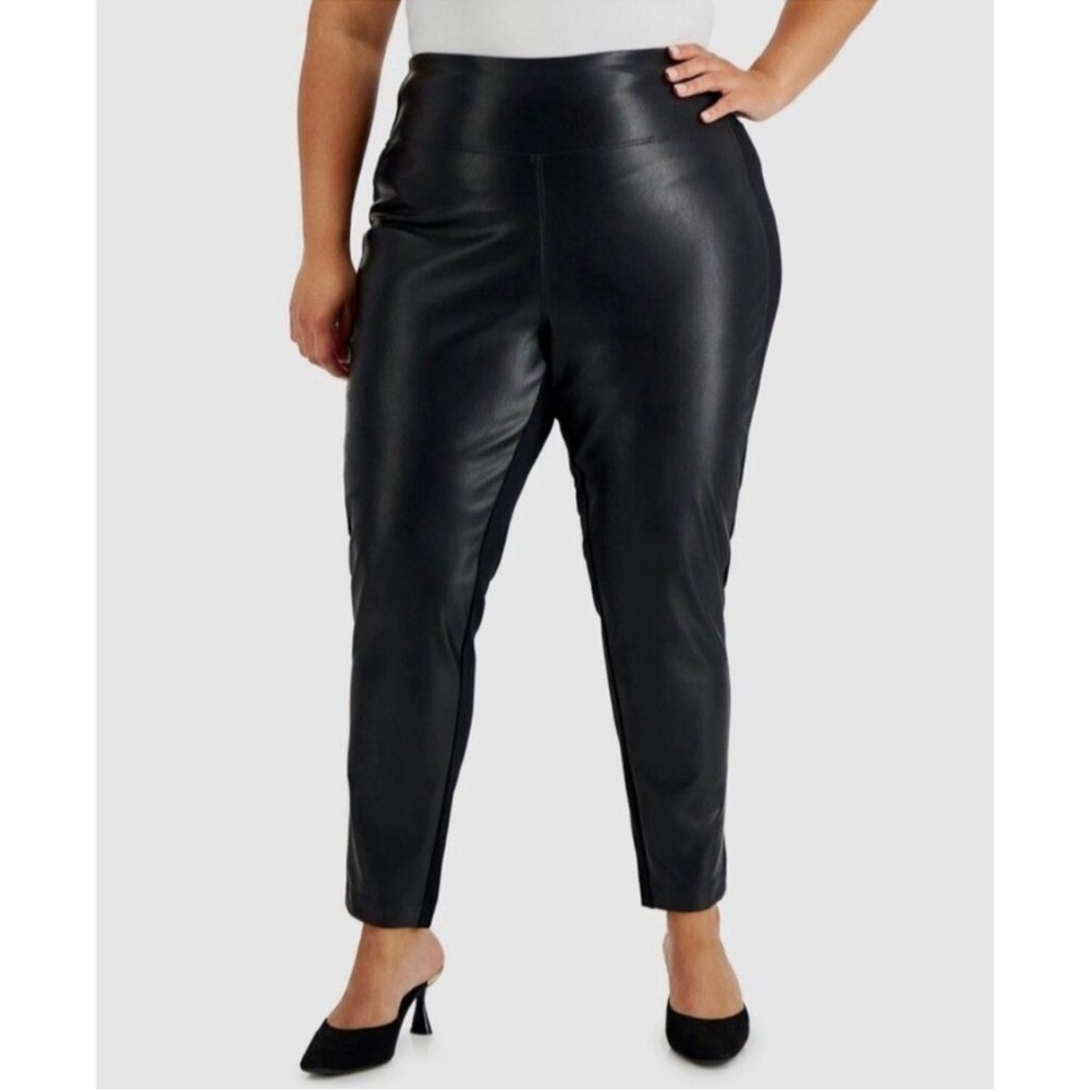 Calvin Klein Women's Black Faux Leather Front Pants
3X